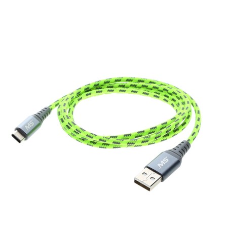Mobilespec Hi-Vis 4Ft Usb-C To Usb-A Cable, Yellow MBSHV0432