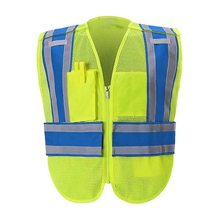 2W International High Vis Public Safety Vest, Regular, Light Blue PWB503 LB RG