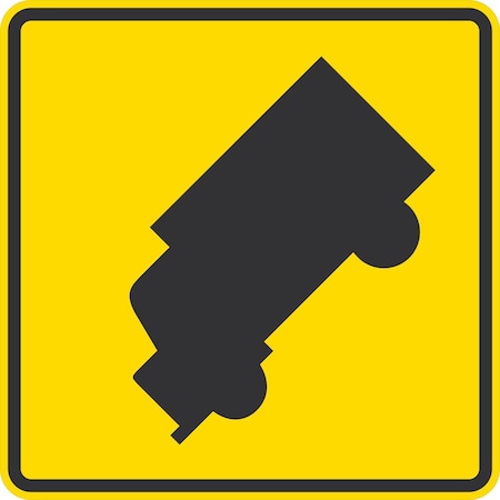 Lyle W11-10, Truck Crossing Symbol, 24x24, Diamond Grade, Yellow G-12636-DG_24x24