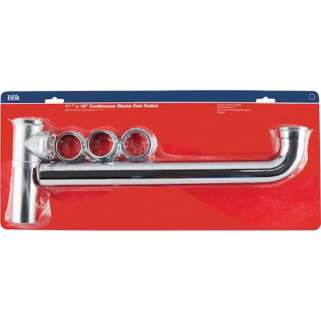 Do It Best 1-1/2''x16'' Chrome Plated End Outlet Waste DIB923CP