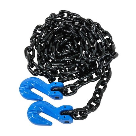Mytee Products 3/8in x 20ft G100 High Grade Transportation Chain w/ Grab Hooks CH3820-G100