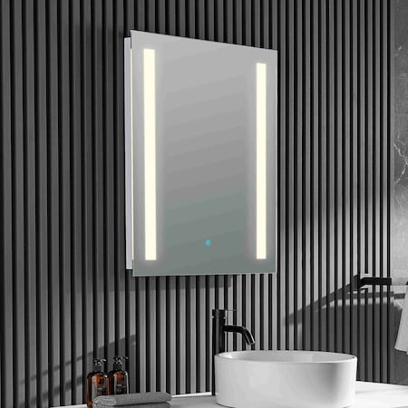 Anzzi Mantra 30 in. x 24 in. Frameless LED Bathroom Mirror BA-LMDFV002WH
