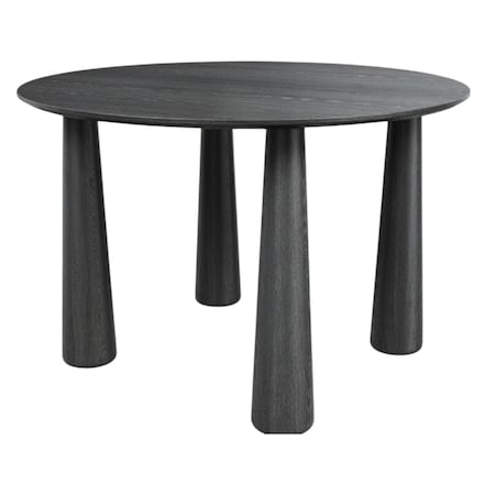 Homeroots 79" Black Solid Wood Oval Dining Table 721115
