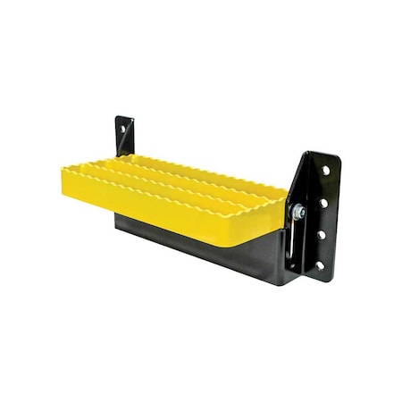 K&M Mfg Universal Flip-Up Tractor Step Yellow/Black Powder Coat Finish 3452