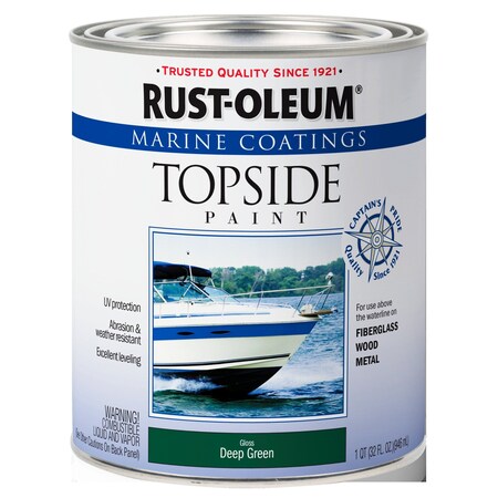 Rust-Oleum Marine Coatings Topside Paint, Gloss, Deep Green, 1 Quart 207007