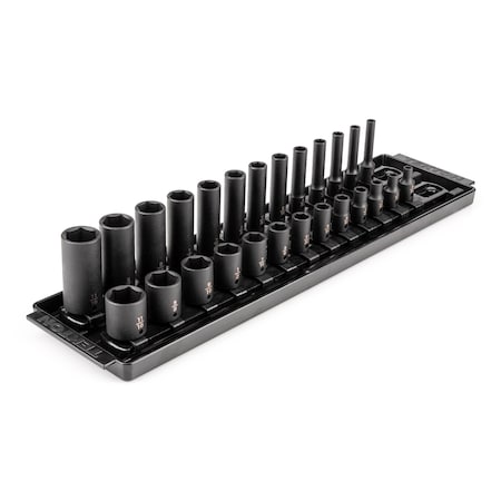 Tekton 1/4 in Drive Impact Socket Set, SAE, 26 pcs SID90200