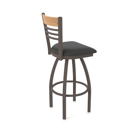 Holland Bar Stool Co Eleanor 25in Swivel Counter Stool with Bronze Finish, Medium Back and Canter Iron Seat 880