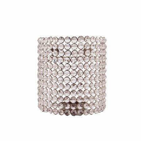 Homeroots 8" Clear And Silver Bejeweled Crystal Wall Sconce Candle Holder 628120