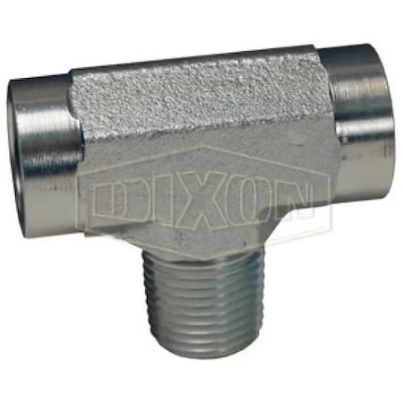 Dixon Hydraulic Branch Tee, 3/8-18 Nominal, Female NPTF x Male NPTF, Carbon Steel, Domestic 5604-6