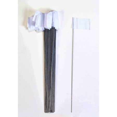 Mutual Industries Wire Marking Flags white 21in, 1000PK 15901-10-21