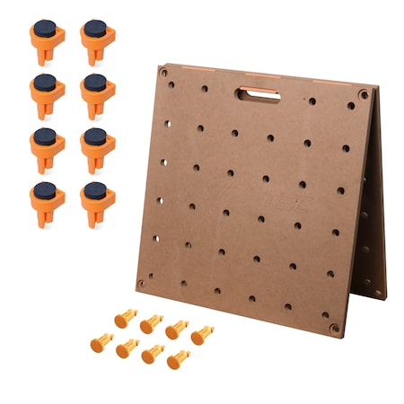 Powertec Arachni Flex 24in x 48in Foldable Workbench Tabletop w/8PCs Bench Dogs for 3/4in Dog Holes 72302