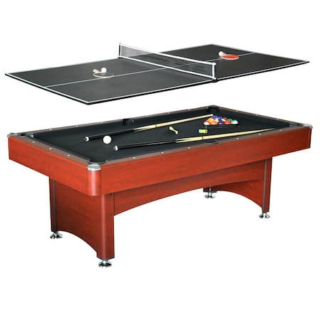 Carmelli NG4023 7 ft. Pool Bristol Table with Table Tennis Top , Dark Cherry BG4023