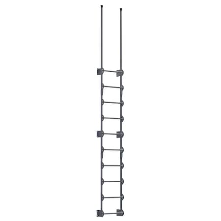Vestil Steel Walk Through Dock Ladder 10 Step 300 Lb. Capacity Gray Semi Gloss DKL-10-GYSG