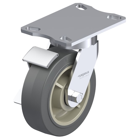 Pegasus Top Plate Swivel Caster 4-1/2x6-1/4 in P25S-PRP060R-16-WB