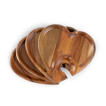 Picnic Time Family Of Brands Heart Shaped Wine Appetizer Plate Set of 4 876-04-512-000-0
