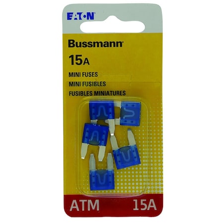 Eaton Bussmann Bussmann 15 amps ATM Blue Blade Fuse 5PK BP/ATM-15-RP