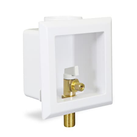 Everflow Icemaker Outlet Box W/ Valves; 1/2'' MIP/SWT; White ABS (Single) SB100-T