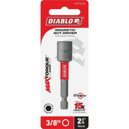 Diablo 3/8'' x 2-9/16'' Magnetic Impact Nutdriver DNTSL38