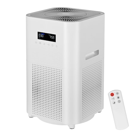 Edendirect 516 sq. ft. H13 HEPA True Personal Console Air Purifier with Remote in Whites IR-AP400