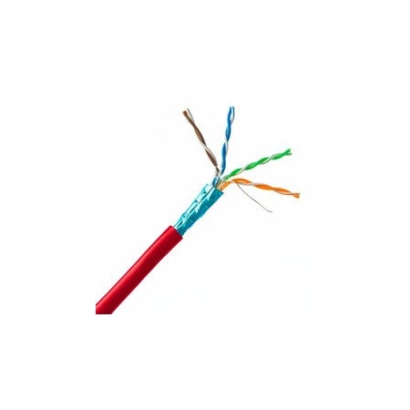 Swe-Tech 3C Plenum Cat6 Bulk Cable, Red, Solid, Shielded, CMP, 23 AWG, Spool, 1000 foot FWT11X8-571NH