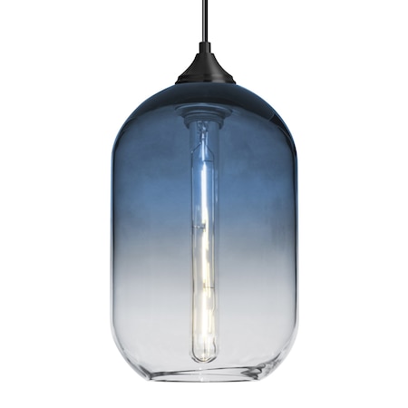 Besa Lighting Besa Omega 12 Pendant, Steel/Clear, Black Finish, 1x 4W MAX E26 Base 1JT-OMEGA12ST-EDIL-BK