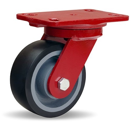 Hamilton Heavy Service Swivel Caster, 5" x 2" Duralast XC Polyurethane (70D) on Cast Iron Wheel S-HS-5DT70