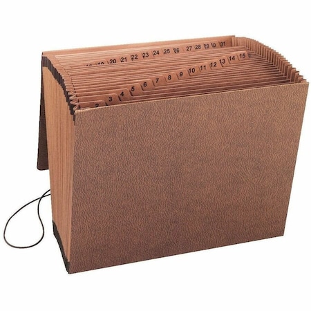 Smead 1-31 Accordion Expanding Files, 31 Pocket, Letter, Leather-Like Redrope 70367