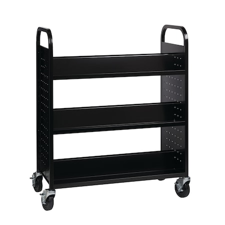Hirsh Hirsh Double-sided Mobile Book Cart for Schools, Black 21786