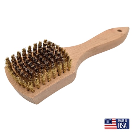 Gornell Brush Large Multipurpose Utility Brush - Wood Handle, Brass 8179-B