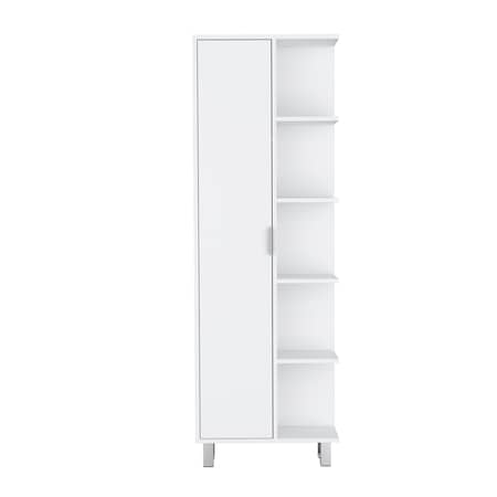 Homeroots 63in White Wood Single Door Pantry Or Storage Closet 552294
