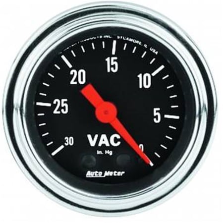 Auto Meter 2484 Traditional Chrome Mechanical Vacuum Gauge 2.06 in. ATM2484