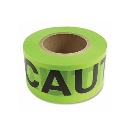 Presco 3 inX 500 ft LIME GLO CAUTION TAPE HIGHER VIS, 8PK 764-B3530LG16