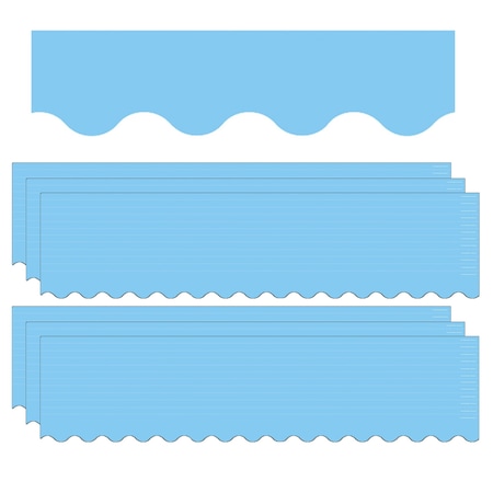 Teacher Created Resources Light Blue Scalloped Border Trim, 35 Feet Per Pack, 6PK TCR8776