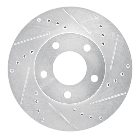 Dynamic Friction Co DFC Brake Rotor - Drilled and Slotted - Silver 631-54177R
