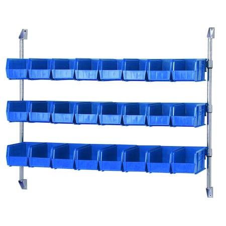 Quantum Storage Systems WIRE CANTILEVER BIN HOLDER WITH 24 BINS CAN-34-48BH-230BL