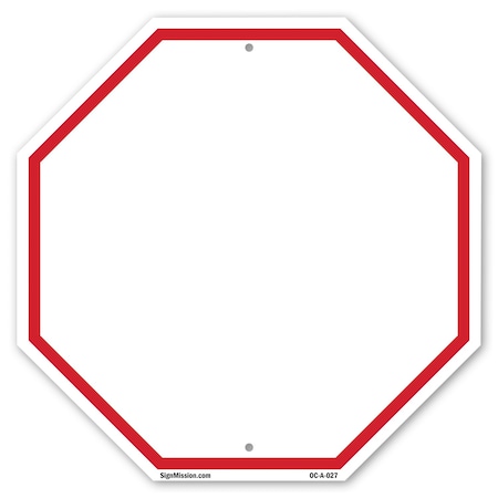 Signmission Blank Sign White Background, 6 Inch X 6 Inch, Plastic Sign OC-P-6-27