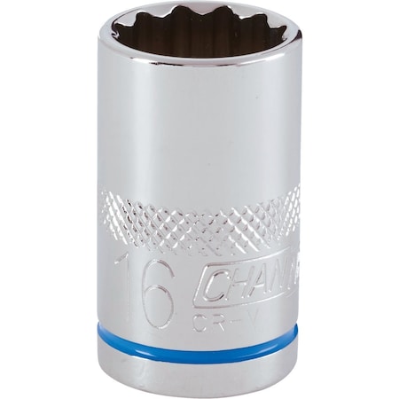 Channellock 1/2'' Drive 16 mm 12-Point Shallow Metric Socket 397660