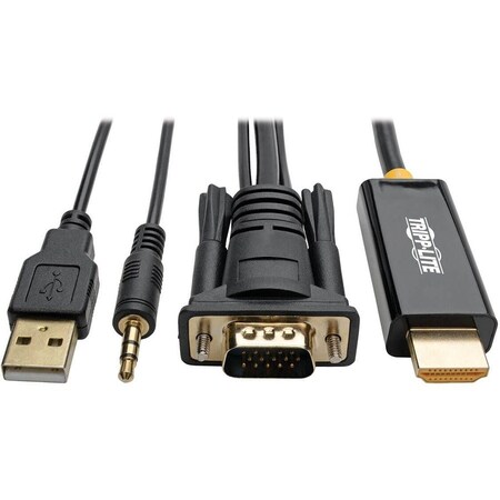 Tripp Lite VGA TO HDMI ADAPTER CONVERTER CABLE W AUDIO & USB POWER 1080P 6FT P116-006-HDMI-A