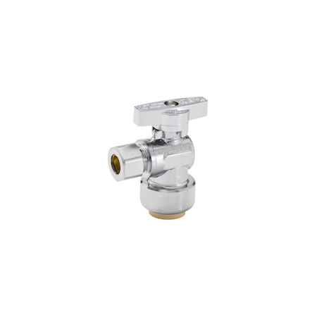 Proline Series Chrome Plated Brass 1/2-in PF x 3/8-in COMP Angle Stop 1190-932HC
