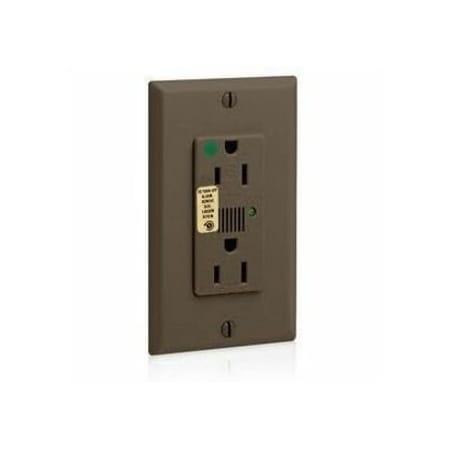 Leviton Surge Protector Receptacle, 15 Amp, 125 Volt, 5-15R NEMA, Brown 8280