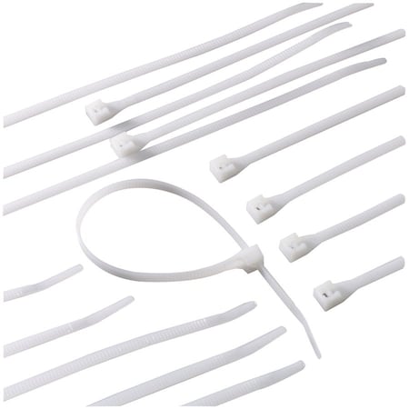 Gardner Bender Cable Tie, 15 in L, 4 in Max Bundle Dia., Natural, Nylon 6/6, 175 lb Strength 46-415