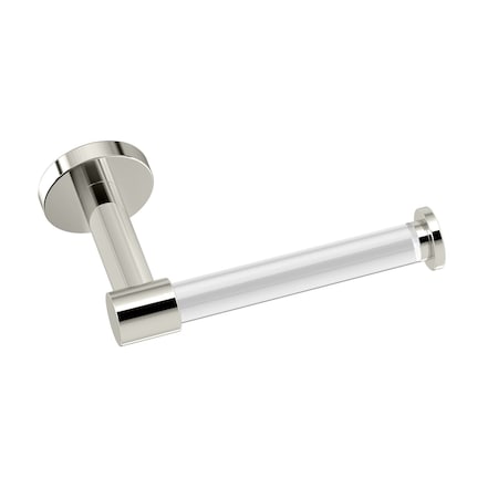 Gatco Clarion Euro Toilet Paper Holder, Crystal-Clear Acrylic/Polished Nickel 5723