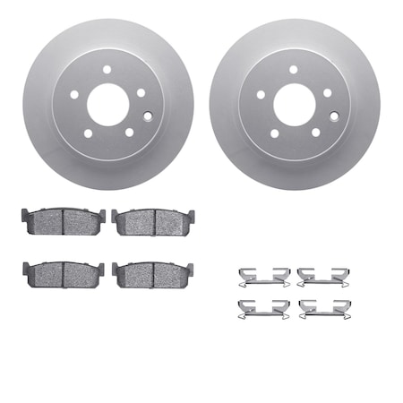 Dynamic Friction Co DFC GEOSPEC Coated Rotors with 5000 Brake Pads - Ceramic and Hardware 4512-68014