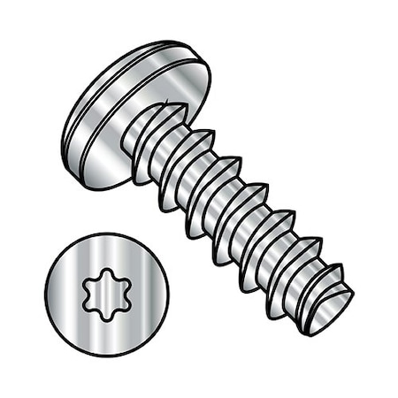Zoro Select 10-14X3/8 6Lobe Pan 188Plast At48-2 St Stl Pass/Wax, 5000Pk 1006LTP188