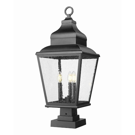 Z-Lite Raphael Sand Black 3 Light Outdoor Pier Mounted Fixture 5029PHBS-SQPM-BK