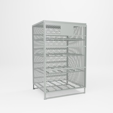 Pucel Horizontal Gas Cylin Der Cabinet, 12 Cylin Der, 45 in W x 72 in H x 38 in D, Putty GCSC-12