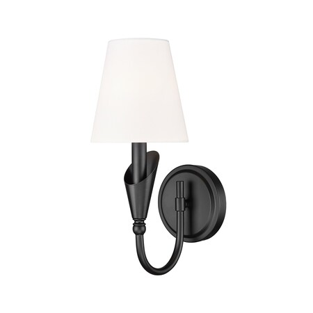 Z-Lite Claudelle 1-Light Wall Sconce, 5.75 in W x 14 in H, Matte Black 4014-1S-MB