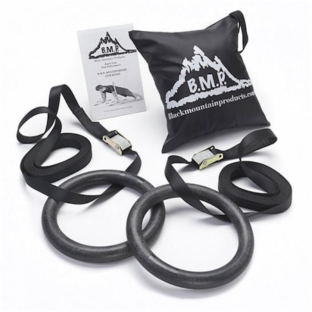 Black Mountain Products Multi-Use Exercise Gymnastics Rings, Black BL39230