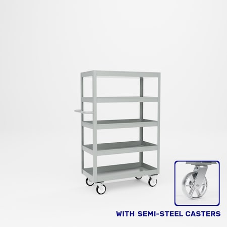 Pucel Five Shelf Heavy Duty Stock Cart, 18 in W x 36 in D x 58 3/4 in H, Putty L-1836-S