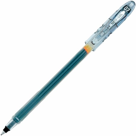 Pilot Neo-Gel Rolling Ball Pen, Non-Refillable, Clear Barrel, 0.7mm, Black Ink, Dozen 14001